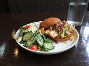 Grilled Trout Sandwich and Salad